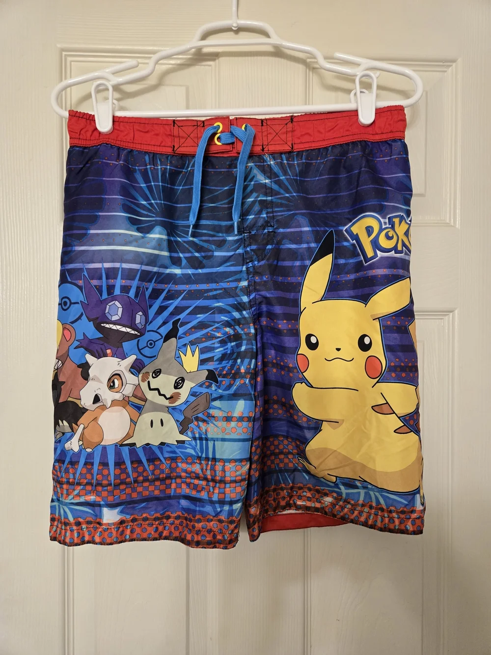 Pokemon Kids Swim Trunks - Blue, Red, Yellow 10/12 Size